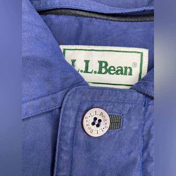 Vintage LL Bean Jacket Blue Puffer Coat Bomber Goose Down Flight Men XL TALL - Picture 5 of 14